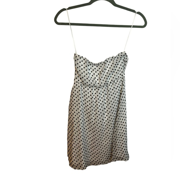 Express Y2K Silk Dot Strapless Dress - Picture 2 of 6